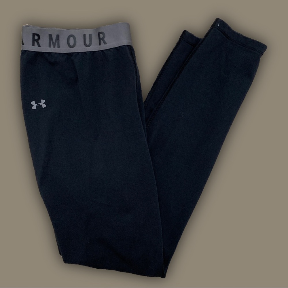 Under Armour Black Leggings with Gray Waist Band